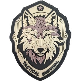 Resim 1 adet Savaşçı Taktik Yama, Kurt Başlı Desenli, PVC İşlemi, Çantalar, Yelekler ve Evcil Hayvan Yelekleri için Uygun 