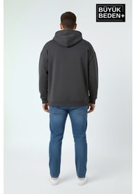 Resim Süperlife Erkek Büyük Beden New York Baskılı Kapüşonlu İnce Sweatshirt Spr26bsw962 Gri 