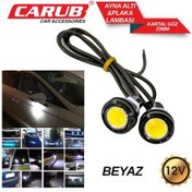 Resim 12V Gündüz Sürüş Ledi Yuvarlak Tek Ledli Civatalı Beyaz Mercekli N11.102 