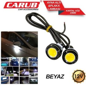 Resim 12V Gündüz Sürüş Ledi Yuvarlak Tek Ledli Civatalı Beyaz Mercekli N11.102 