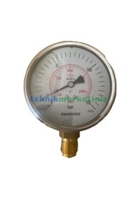 Resim 100MM -1/+15 Bar ALT Çıkış 1/2" Gliserinli ManovakuMMetre Pakkens 