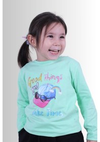 Resim Panios Kids Kız Çocuk Baskılı T-shirt Yeşil 