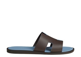 Resim Izmir Sandal Moka Bleu Jean Smooth Calfskin Leather 