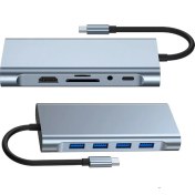 Resim Polham 100W Multifonksiyonel 11IN1 Type-C Dönüştürücü, 3x Usb, 1x Pd Type C, 1x RJ45, 1x Hdmi,1x VGA 