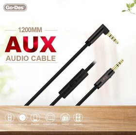 Resim GAC-207 Aux Audio Kablo L Tipi Mikrofonlu 3.5 mm Ses Kablosu 120 cm 