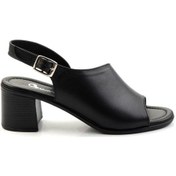 Resim Siyah Leather Kadın Sandalet K05040030203 Siyah 