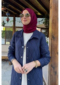 Resim Rabia Şamlı Elmas Kapitone Kap Lacivert Çok Renkli 