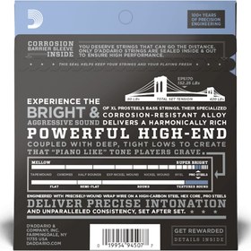 Resim D'Addario EPS170 XL ProSteels 4 Telli Bas Gitar Teli - Regular Light (45-100) 