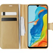 Resim Huawei P30 Lite Kılıf Delux Leather Wallet Gold Microsonic