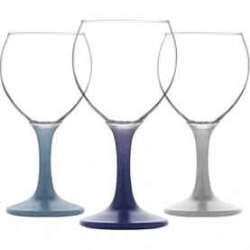 Resim 3'lü Kırmızı Şarap Kadehi 