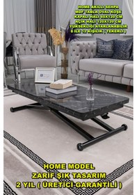 Resim Home Üst Tabla Mdf Siyah Mermer Oval Köşe Alt Ayak Siyah 