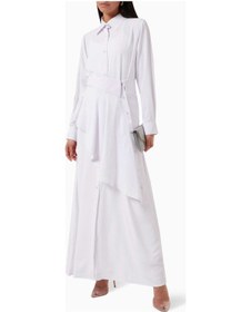 Resim Sabra Şık Taytlı Abaya Modern Detaylarla Klasik Şıklığı Buluşturuyor Beyaz 