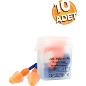Resim Kkdstock Gürültü ve Ses Önleyici Kordonlu Kutulu Kulak Tıkacı Tekrar Kullanılabilir 24DB 