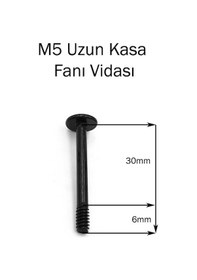 Resim Uzun Kasa Fanı Vidası - Fan Vidası - Siyah - M3 30mm - 25 Adet 