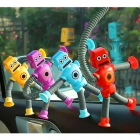 Resim Işıksız Vantuz Yapışkan Teleskobik Robot Eğitici Figür Oyuncak 