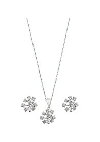 Resim Oya Silver Zirkon Taşlı Hayat Ağacı Kadın Gümüş Set Takım Oyss044 