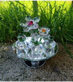 Resim Kristal Meyve Tabağı Aynalı Dönen Ayaklı Sehpa Ev Ofis Dekor Masa Ev Düğün Nişan Organize Dekorasyon 