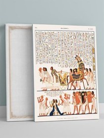 Resim Postermanya Egyptian Procession, Mısır Alayı Vintage Klasik Sanat Kanvas Tablo - Tuval Tablo 
