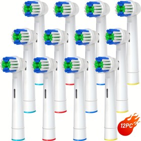 Resim 12'li Paket Elektrikli Diş Fırçaları İçin Yedek Fırça Başlıkları, Seri ile Uyumlu, Normal Değişim Ağız Sağlığı İçin Önerir. Uygun Seyahat İçin Bireysel Paketleme. 