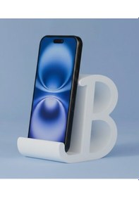 Resim Dekoratif B Harfi Tasarımlı Masaüstü Akıllı Telefon Standı Ve Tutucu Beyaz 