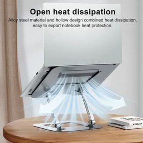 Resim Masaüstü Dizüstü Bilgisayar Standı Ergonomik Metal Ayarlanabilir Dizüstü Soğutma Fonksiyonlu Tutucu Yükseltici, MacBook ve Tüm Dizüstü Bilgisayarlarla Uyumlu Standı (10-17.2 inç), (SRC01) 