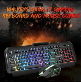 Resim Else Rgb Aydınlatmalı Gaming Klavye ve Mouse Seti Gökkuşağı Aydınlatmalı 