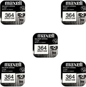Resim Maxell 364 SR621SW 1.55V Düğme Pil 5'li Saat Pili Yüksek Performanslı Çinko 