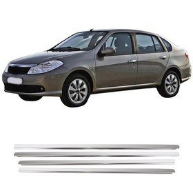 Resim Renault Symbol Uyumlu 2009-2013 Krom Cam Çıtası 4 Parça Paslanmaz Çelik 
