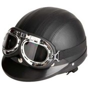 Resim Youtek Motorcycle Scooter Half Leather Helmet Visor Uv Vaq396 Beyaz - Siyah - Kırmızı Beyaz - Siyah - Kırmızı 
