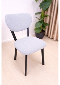 Resim A Kalite Elma Sandalye Kılıfı Bohem Sandalye Kılıfı Kum Desen Esnek Kumaş Lastikli 2 Parça Gri 