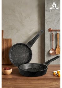 Resim Kuvars 2 Parça Döküm Titanyum Kaplama Tava Seti 18-22 Cm 