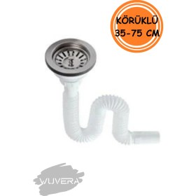 Resim Wuvera Çöpmak Lavabo Sifonu Geniş Ağızlı Lavabo Gider Borusu 
