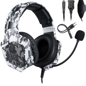 Resim Vkemall Onıkuma K8 Rgb Işıklı Oyun Kulaklığı - Gürültü Engelleme Mikrofonlu, 50mm Sürücü, 3.5mm Bağlantı, Camo Siyah 