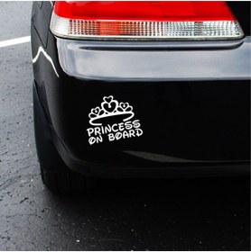 Resim hediyenebak Princess On Board Araba, Motorsiklet, Kask, Laptop, Cam Sticker 17x14 Cm 