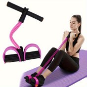 Resim 6 Tüplü Elastik Yoga Pedalı Çekici Pembe/Mor - Karın, Bel, Kollar & Bacaklar için Esneme, Zayıflama & Tonlama TPE Fitness Ekipmanı, Kırılmaz Tasarım, Orta Dirençli Bantlar, Antrenman Aksesuarları 