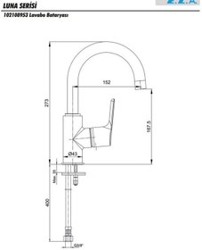 Resim Eca Luna Kuğu Döner Borulu Lavabo Bataryası 102108953 