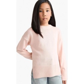 Resim DeFacto Oversize Geniş Kalıp Bisiklet Yaka Triko Kazak Kız Çocuk E7739A825AU 
