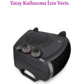 Resim Raks 2000W Elektrikli Fanlı Isıtıcı 2 Kademe Termostadlı Siyah Rax Pf 20 