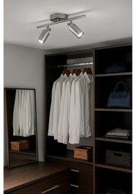 Resim Spoti 2'li Gri Renk Beyaz Işık Modern Tasarım Cafe - Mutfak - Banyo Spot Ledli Sıralı Avize Gri 