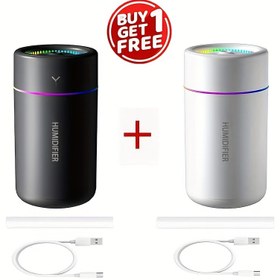 Resim 2 Adet Soğuk Sis Nemlendirici, Pilsiz, USB ile Çalışan Sprey, Gece Işıklı, Aileler, Yatak Odaları, Oturma Odaları, Ofisler ve Arabalar İçin Uygun 