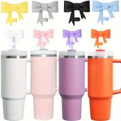 Resim 30 ve 40oz Tumbler Bardaklarla Uyumlu 3 Adet Fiyonklu Pipet Kapağı, Yeniden Kullanılabilir Sevimli Silikon Pipet Başlık Koruyucu, 0.4 inç/10mm Pipet Bardak Aksesuarları İçin Uygun 