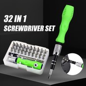 Resim 32-in-1 Tornavida Seti mini manyetik parçalarla birlikte - Yeşil ve Siyah Torx Başlığı, Telefon, Dizüstü Bilgisayar ve Mobil Bakım için İdeal, Çok Fonksiyonlu Araç Seti, Mobil Bakım Aracı | Kompakt Tornavida Seti | Dayanıklı Yapı, Tornavida Seti 