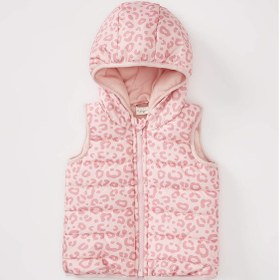 Resim Defacto Kız Bebek Leopar Desenli Kapüşonlu Polar Astarlı Yelek X5147a222aupn188 