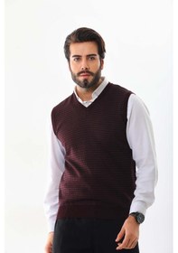 Resim Pelikan Erkek V Yaka Yün Süveter 4p10 Bordo 