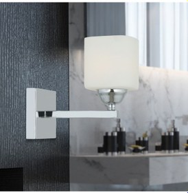Resim Minel Krom Kaplama Duvar Lambası Yatak Odası-Yatak Başı-Banyo İçin Modern Aplik Beyaz 