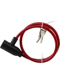 Resim Bisiklet Kilidi 65 cm Halat Zincir Çelik Kilit Çap 10 mm Ø Hırsız Önle Güvenlik 1 Adet Kırmızı Renk 