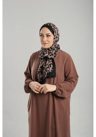 Resim Giverny Gold Desenli Şal Kesik Elyaf Pamuksu Leopar Dijital Baskılı 202125 03 Gold 