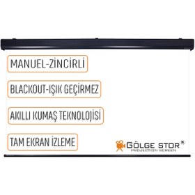 Resim GÖLGE STOR Manuel En150cm Boy160cm Projeksiyon Perdesi Yeni Akıllı Kumaş Blackout-ışık Geçirmez 4k 