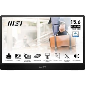 Resim Msi 15.6" Pro MP161 E2 4 MS 60 Hz AdaptıveSync Full HD IPS Portatif Monitör 