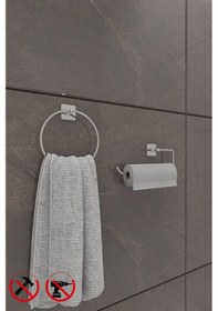 Resim Alper Banyo Scilla Kare Krom Yapışkanlı 2'li Set - Yuvarlak Havluluk Solo Havluluk Krom 